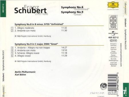 Karl Bohm - Franz Schubert: Symphonies Nos. 8 & 9 (2001) FLAC (image + .cue)