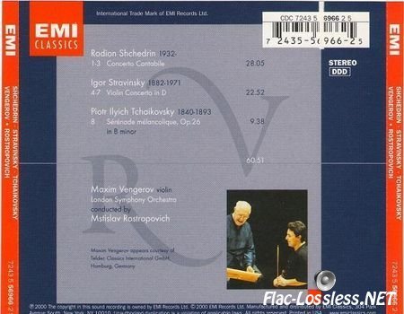 Maxim Vengerov - Shchedrin: Concerto Cantabile, Stravinsky: Violin Concerto, Tchaikovsky: Serenade melancolique (2000) FLAC (image + .cue)