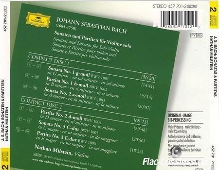 Nathan Milstein - JS Bach: Sonatas & Partitas for Solo Violin (1998) FLAC (image + .cue)