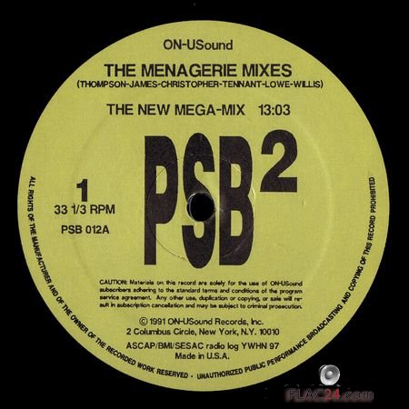 Pet Shop Boys - The Menagerie Mixes (1991) (US 12) FLAC
