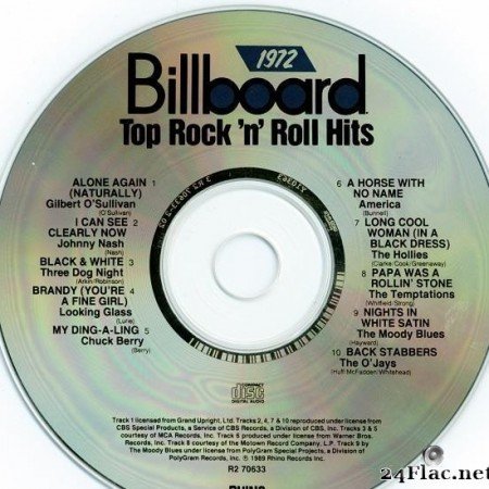 VA - Billboard Top Rock'n'Roll Hits: 1972 (1989) [FLAC (tracks + .cue)]