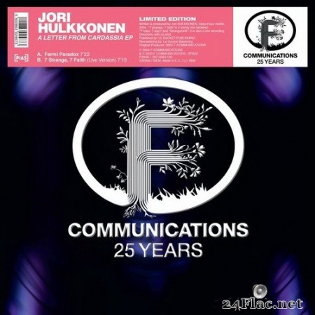 Jori Hulkkonen - A Letter From Cardassia EP (Fcom 25 Remastered Limited Edition) (2020) Hi-Res
