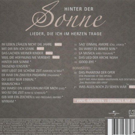 Karel Gott - Hinter Der Sonne. Lieder, Die Ich Im Herzen Trage (2011) [FLAC (image + .cue)]