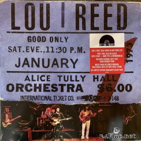 Lou Reed - Live at Alice Tully Hall (January 27, 1973 - 2nd Show) (2020) Vinyl
