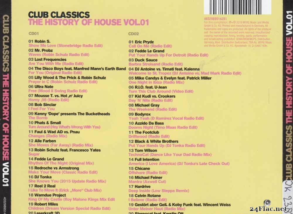 VA - Club Classics - The History Of House Vol. 01 (2019) [FLAC (tracks + .cue)]
