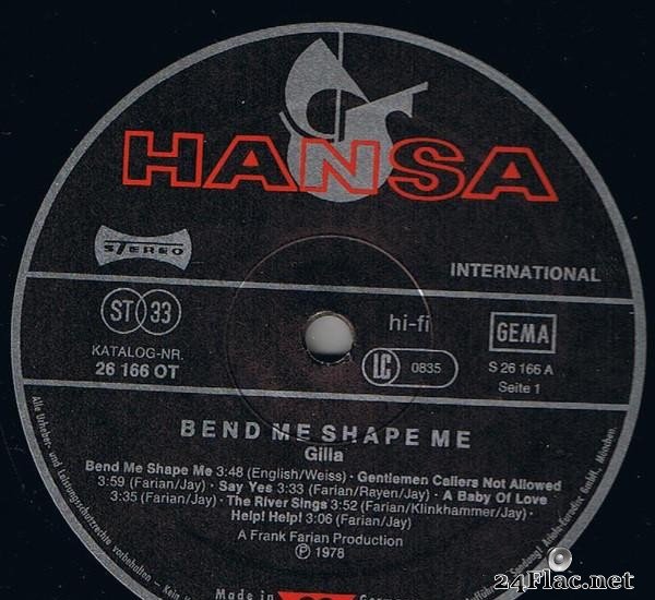 Gilla - Bend Me, Shape Me (1978) [Vinyl] [WV (image + .cue)]