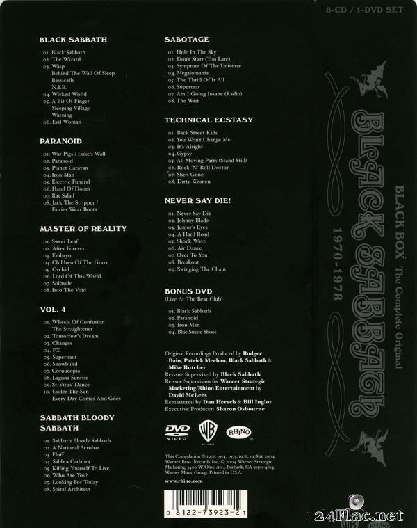 Black Sabbath - Black Box : The Complete Original Black Sabbath 1970вЂ“1978 (Box Set) (2004) [FLAC (tracks + .cue)]