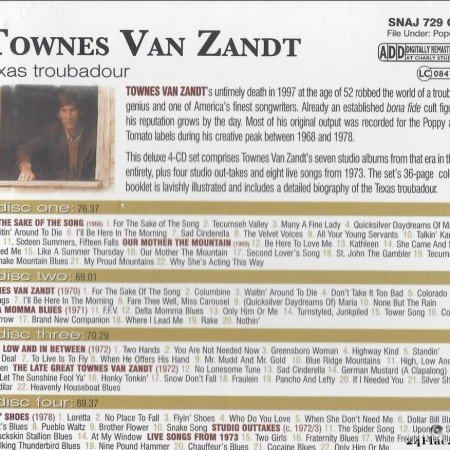 Townes Van Zandt - Texas Troubadour (Box Set) (2002/2005) [FLAC (tracks + .cue)]