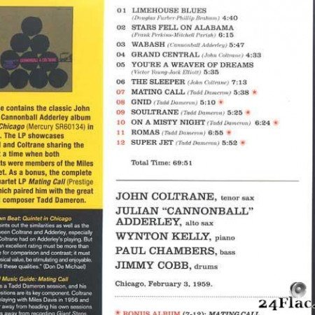 John Coltrane & Cannonball Adderley - Quintet In Chicago (1959/2014) [FLAC (tracks + .cue)