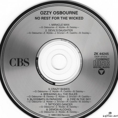 Ozzy Osbourne - No Rest For The Wicked (1988) [FLAC (tracks + .cue)]