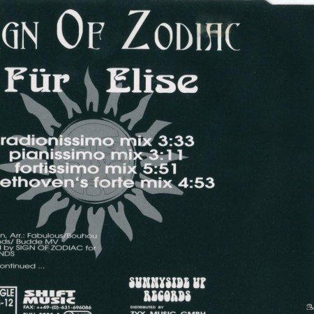 Sign of Zodiac - FГјr Elise (Maxi Single) (1995) [FLAC (tracks + .cue)]
