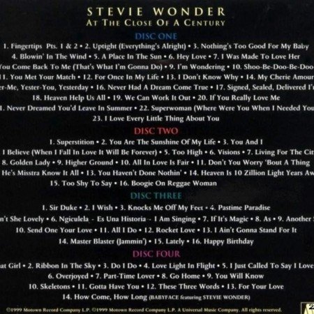 Stevie Wonder - At The Close Of A Century (Box Set) (1999) [FLAC (tracks + .cue)]